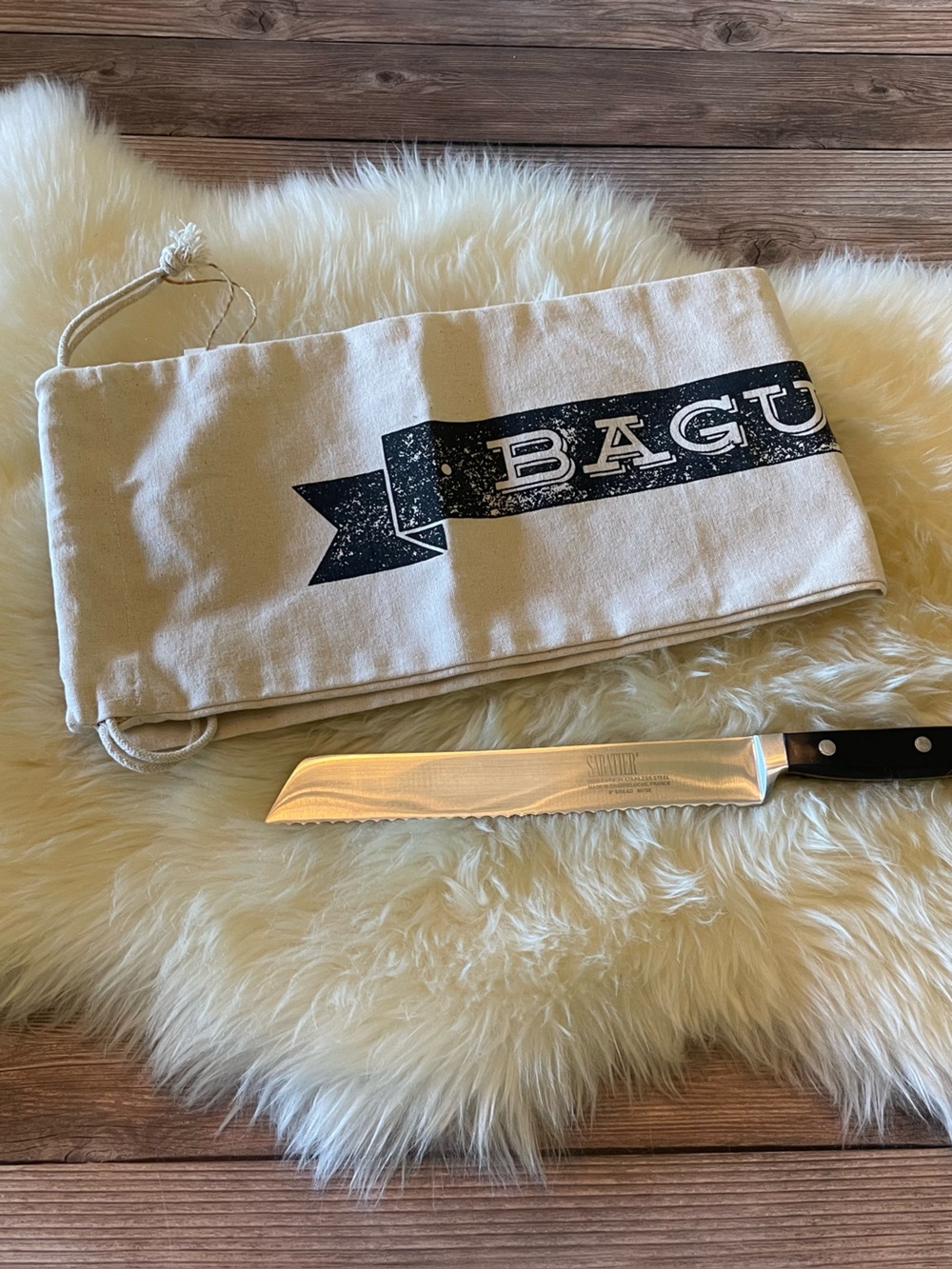 VTG 9-inch Sabatier Bread Knife & French Bread Bag